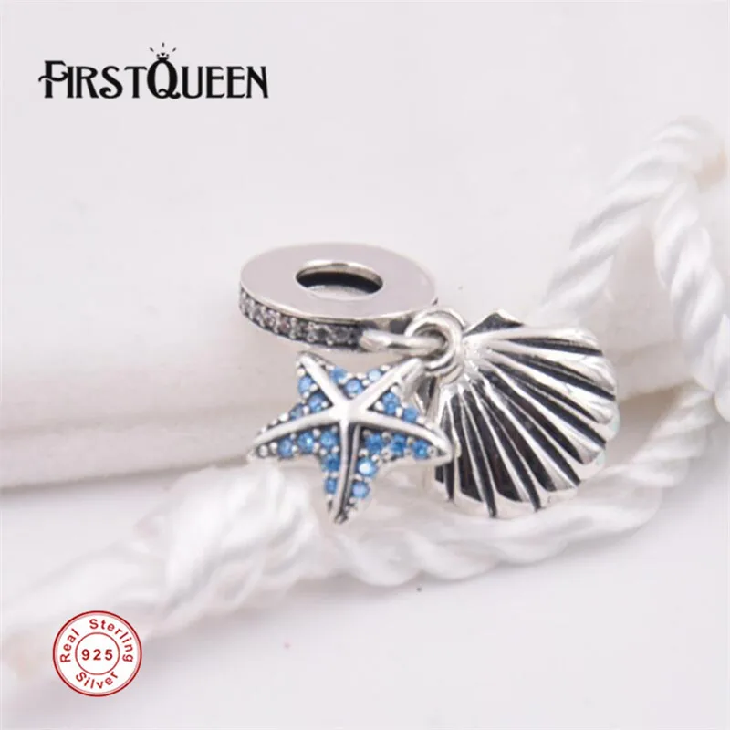 

FirstQueen Tropical Starfish & Sea Shell, Frosty Mint & Clear CZ Bead Fit Brand Bracelet charmes pour la fabrication de bijoux