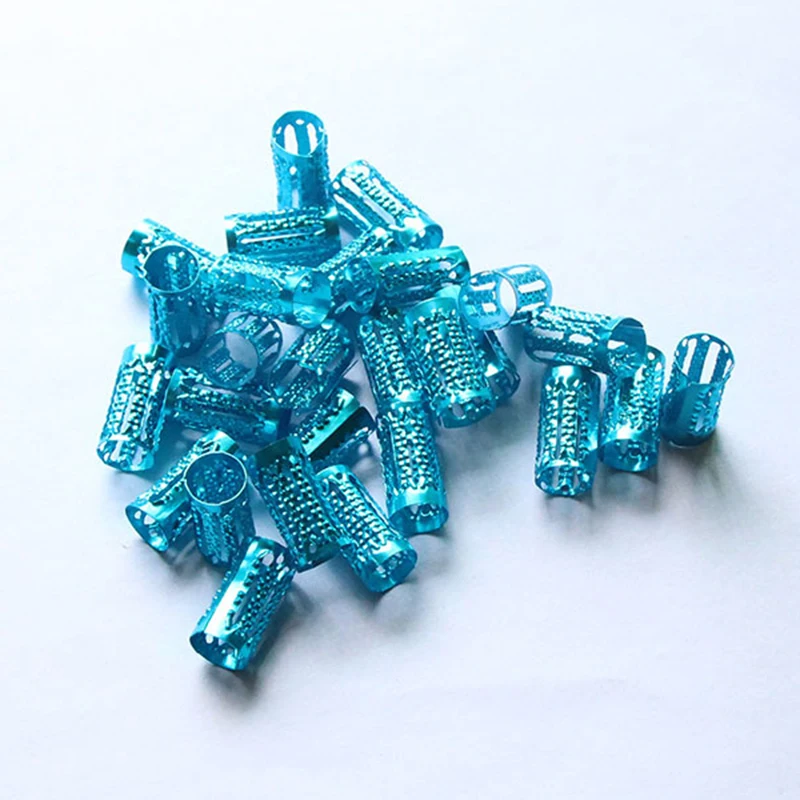 Hot Sale 100pcs/lot Adjustable Cuff Clip 8mm Hole mix Silver Golden Plated hair dread Dreadlock Bead Colorful Round Hair Rings