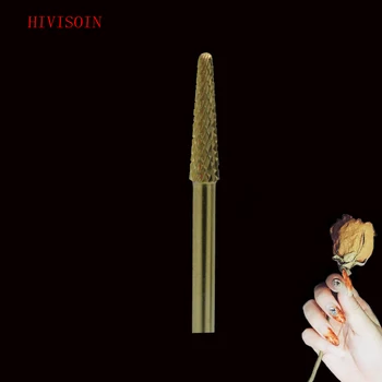 

HIVISOIN- 6pcs-Carbide Nail Drill Bit - Small Cone Bit - (60090090) Gold