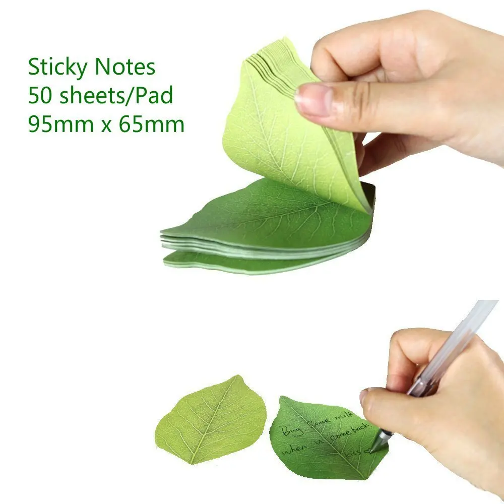 

Sticky Notes, Leaf Sticky Notes Memo Pad Note Pad Sticky Pad, Cute and Fun (2 Pads)