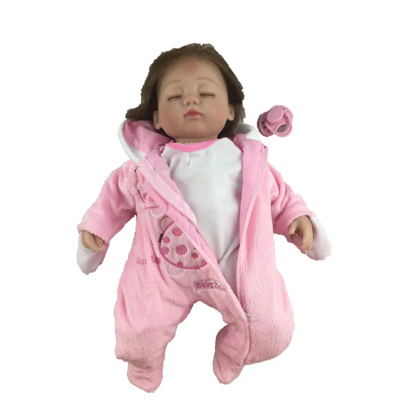 

45cm/18" Lifelike Reborn Girl Dolls Silicone Vinyl Handmade Rabbit Baby Pink Gift Toy Collection