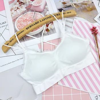 

Kids Bras Teenage Underwear Lace Training Bras Young Girls Children Puberty Sponge pad Bra