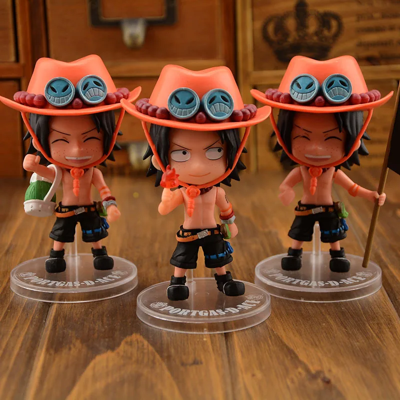 

3PCS/LOT One piece Doll Ace Figure Sets Portgas D Ace Toys PVC 13cm