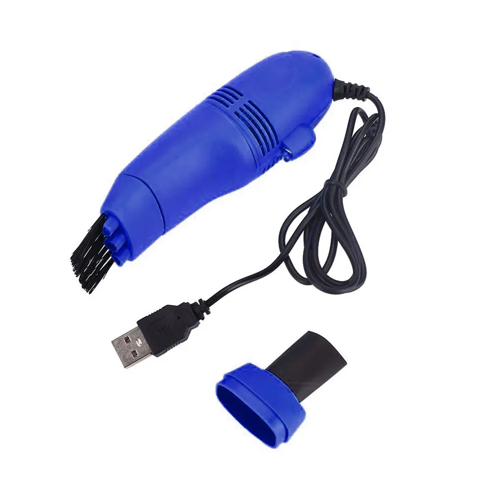 Мини-компьютерная щётка для чистки клавиатуры USB портативная вакуумная Чистящая щетка для пыли комплект домашней портативной клавиатуры - Цвет: blue