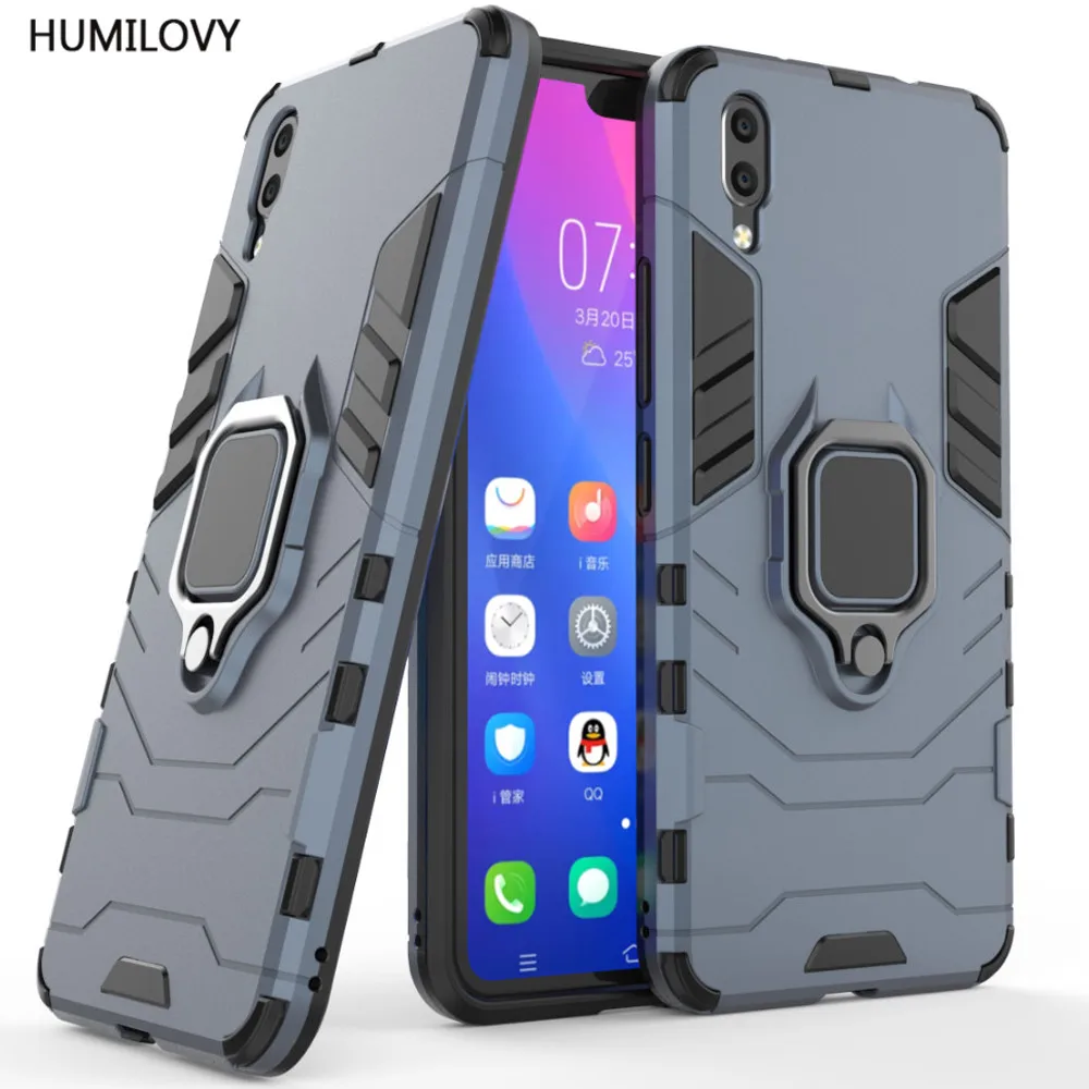 

For VIVO X21 ud Case for BBK Vivo X21 ud Cover Car Magnetic Bracket Finger Ring TPU+PC Stand Armor Case For VIVO X21 ud Fundas