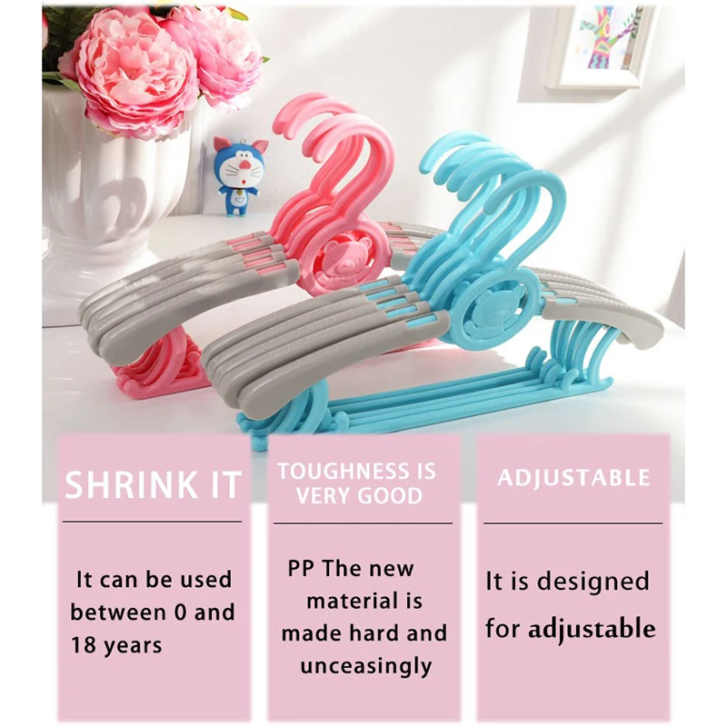 

1PC Plastic Baby Clothes Coat Hanger Adjustable Clothing Storage Organizer Wardrobe Space Save Outdoor Drying Rack