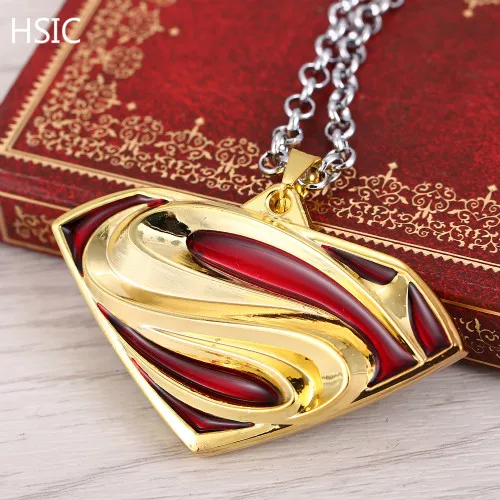 

HSIC Dropshipping Superhero Superman Metal Necklace S Logo Pendant Cosplay Accessories Jewelry for Men Women Christmas Gifts 599