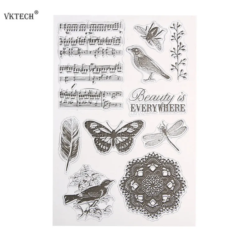 

Clear Stamp for Scrapbooking Paper Cards Making Transparent Silicone Rubber Stamps Seals for Card Making DIY Photo Album Decor