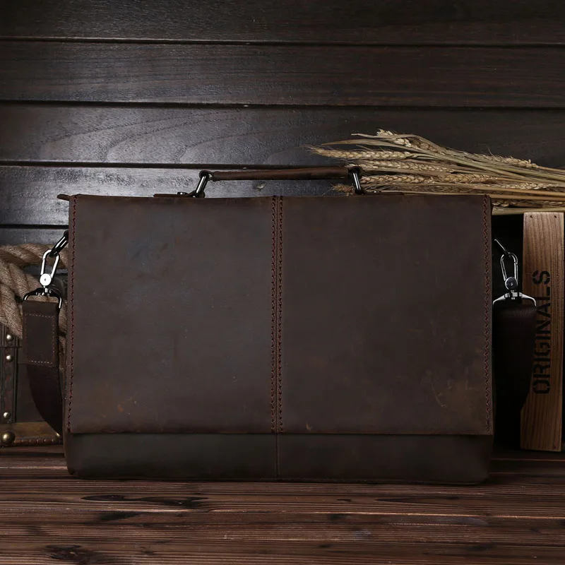 Brown Business Taschen Schulter Laptop Männer Echtem Umhängetasche 1079 Yishen Aktentasche Handtaschen Leder Männlichen Lässig Vintage 6dvxqHw