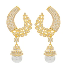 Роскошный AAA циркониевые серьги с жемчугом модные Гламурные свадебные украшения Подарки для женщин/девочек ER-278