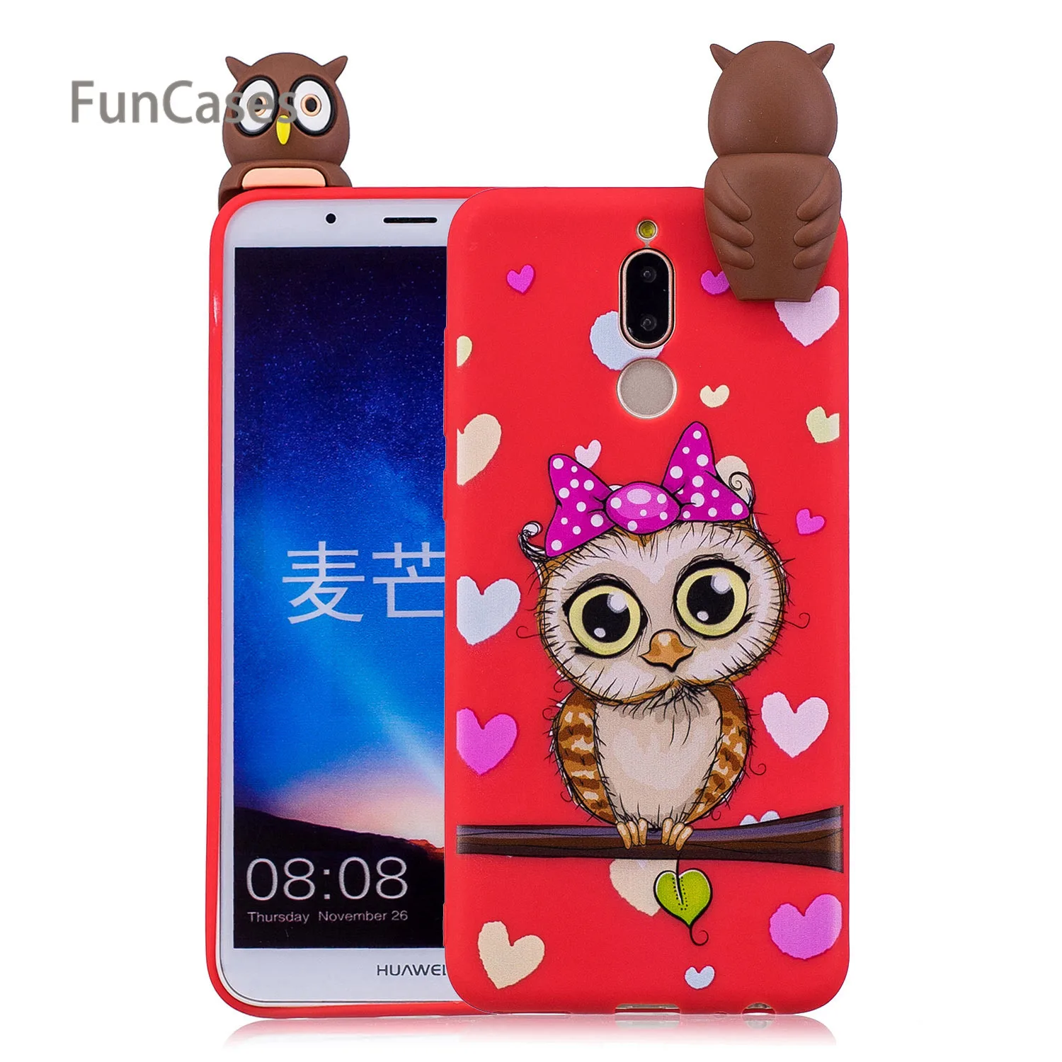 3D Сова чехол для телефона СПС Hoesjes huawei Коврики 10 Lite ТПУ Мягкая задняя крышка Movil