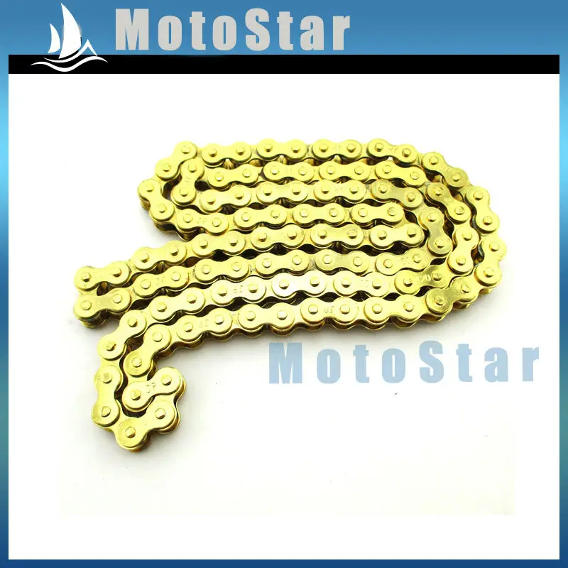 Золото 420 Chain104 звенья для 110cc 125cc двигатель китайский питбайк SSR thumpstar XR50 CRF50 CRF70 YCF BSE Lifan YX Kayo