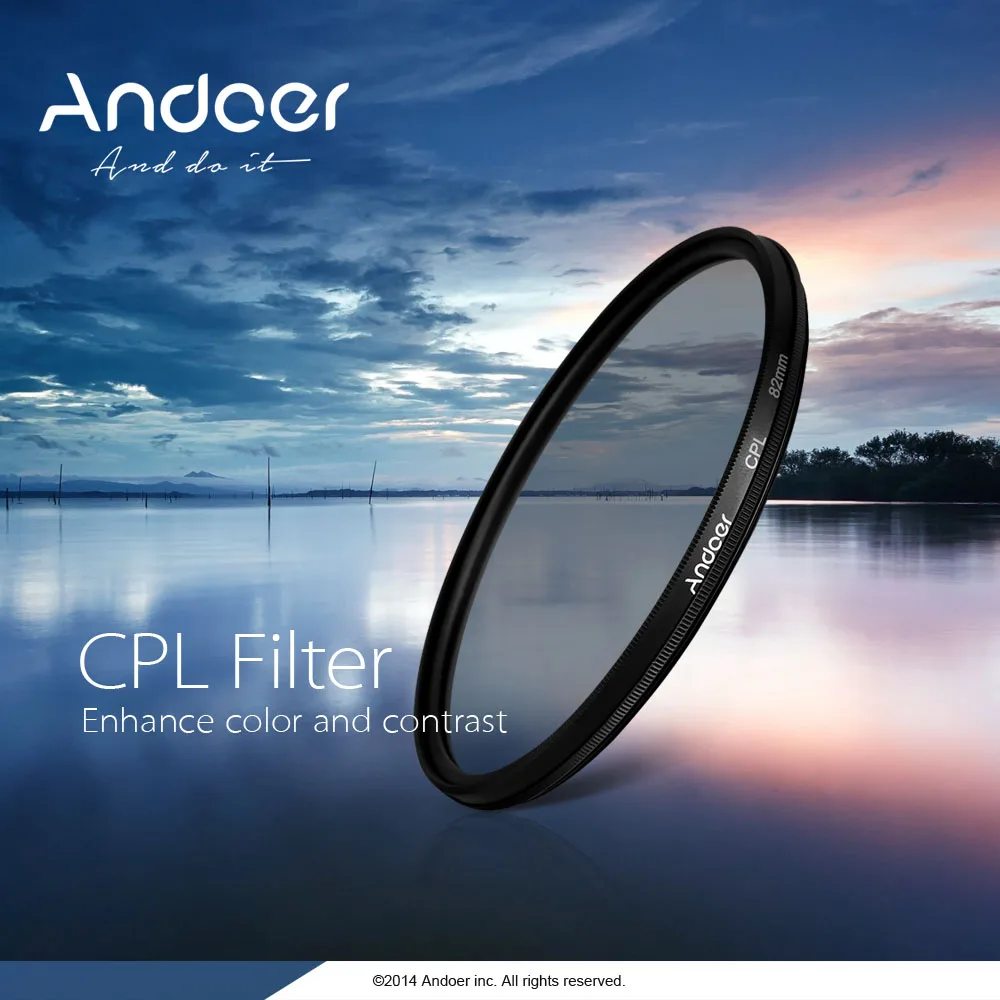 Цифровой тонкий круговой поляризатор Andoer 58 мм CPL Поляризационный стеклянный