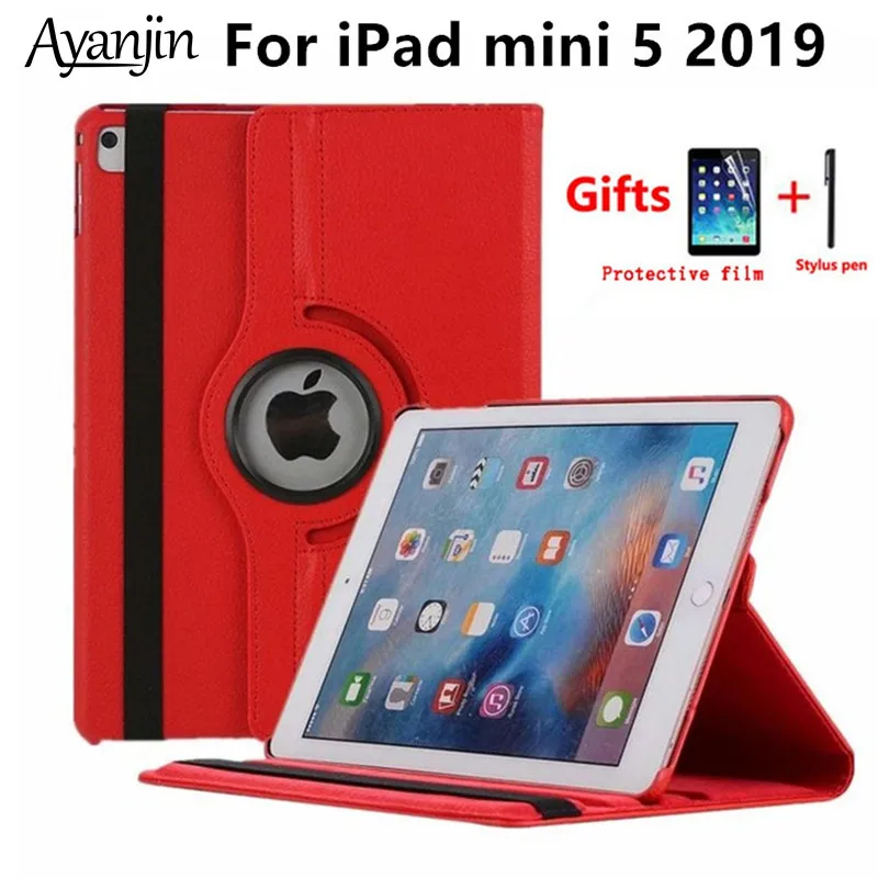 

For Apple iPad mini 5 2019 360 Degree Rotating Leather Smart Case 7.9 inch Cover for iPad mini 4 A1538 A1550 Coque Funda+Stylus