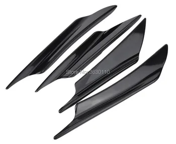

4Pcs Universal Front Bumper Lip Splitter Protector Fin Body Spoiler Canards Splitters Trim