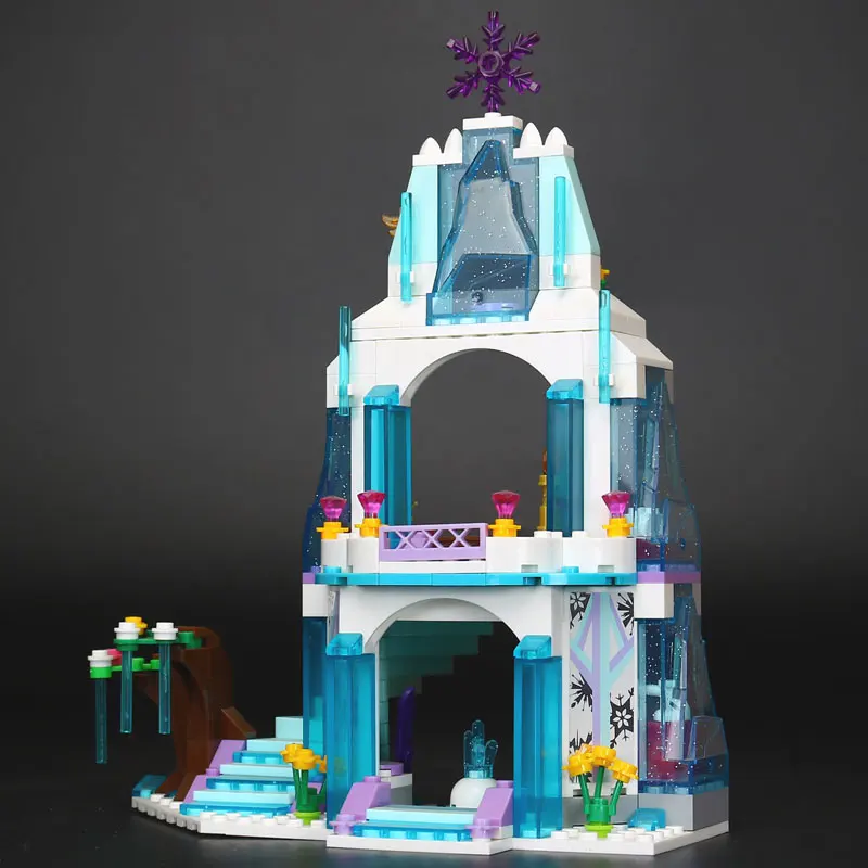 The Ice Queen Princess Elsa Anna Olaf Sparkling Ice Palace Playset Building Blocks-H 