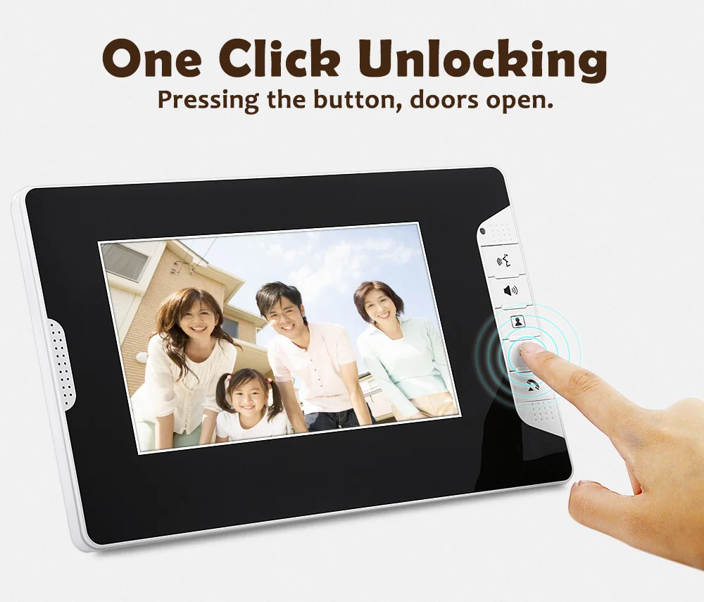 SY813MKB21&nbsp;7 inch Video Door Phone Doorbell Intercom Kit 2 camera 1 monitor
