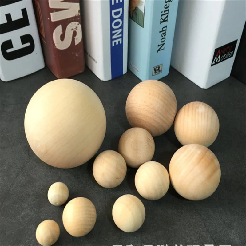 Wooden balls with half bore 40 mm 10 St wood bead