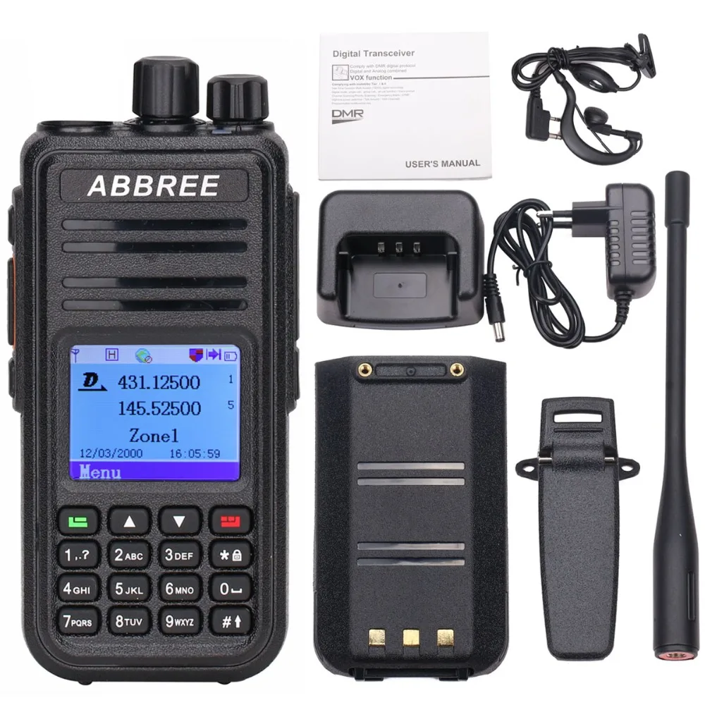 ABBREE AR-UV380 DMR цифровой аналоговый портативный рация(gps) Tier1 и Tier2 ретранслятор двухдиапазонный VHF/UHF радио сестра TYT MD-UV380