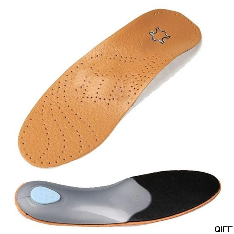 

Unisex Faux Leather Orthotics Shoes Insoles Flat Foot High Arch Support 2.8-3cm Orthopedic Pad Cushion For Correction OX Leg