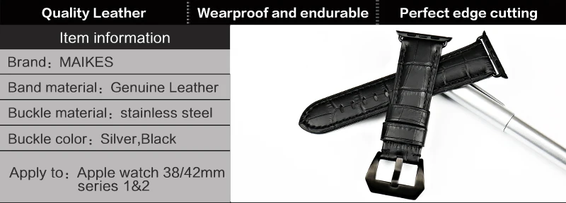 MAIKES натуральная кожа ремешок наручные часы, аксессуары для наручных часов iwatch серии 4/3/2/1 Apple, ремешки для часов, длина-44 мм, 40 мм, 42 мм, 38 мм