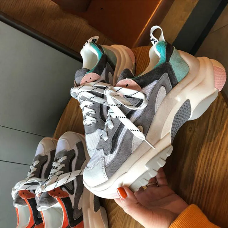 

2019 new women Chunky sneakers women casual platform shoes women sneakers tenis feminino zapatos mujer A3-87