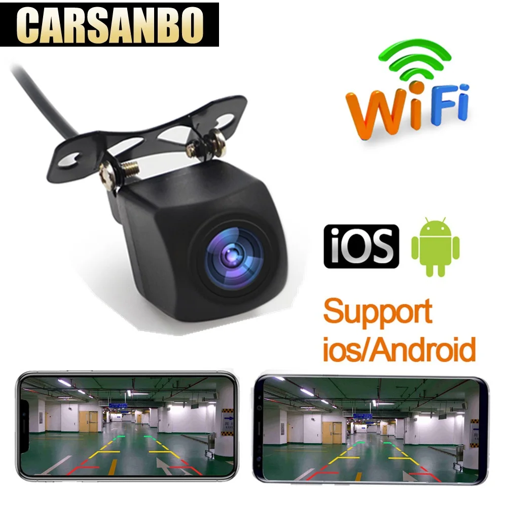 

Hot Sale Wireless Wifi Car Rear View Reverse Backup Camera Parking System Waterproof For Android and IOS Phones 12V Black