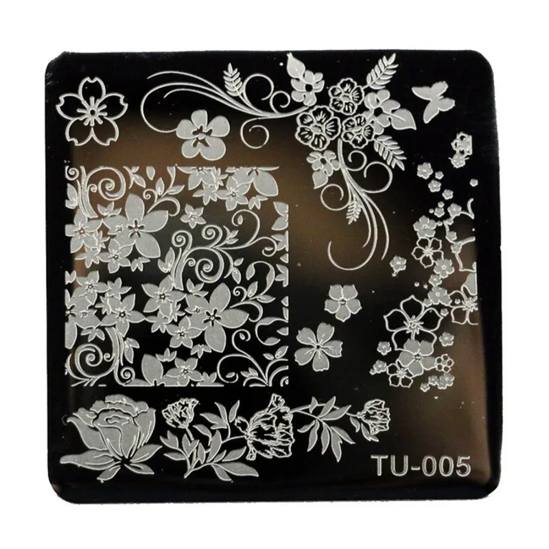 6,6*6,6 см цветок художественный штамп с изображением для ногтей штамповки пластины DIY маникюр шаблон изображения пластины TU-005