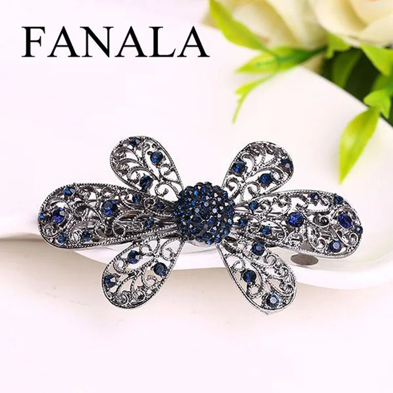 Женская заколка для волос FANALA со стразами и цветочной бабочкой волос|butterfly hair