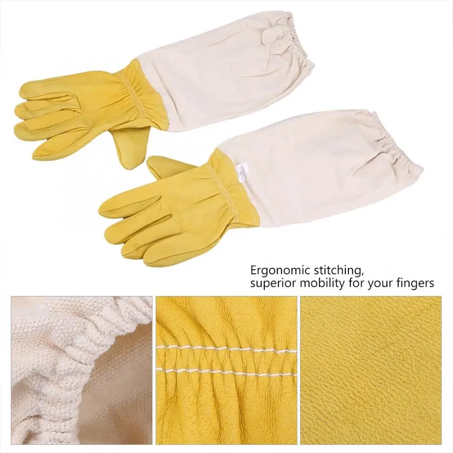 1 Pair Protective Long Sleeves Elastic Beekeeping Gloves Perfect Clothing Accessories for Beginner Beekeeper