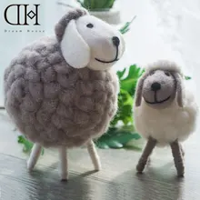 Genuine Dream House DH cute mini sheep wool miniature sheep craft figurine home decoration accessories christmas gift