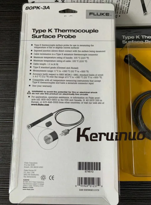 Поверхностный зонд типа K Fluke 80PK 3A 80PK/ EXT 1 PK11 22 24 25 26 27|Переходники и адаптеры| |