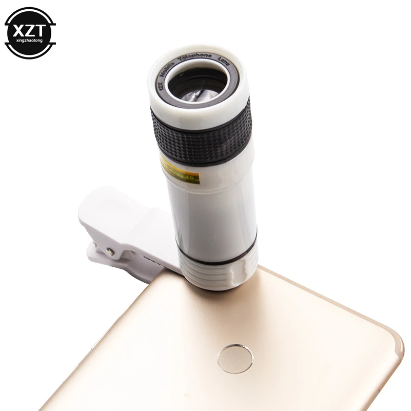 Объектив камеры мобильного телефона 12X зум телеобъектив HD внешний телескоп с универсальным зажимом для iPhone смартфонов Sumsung