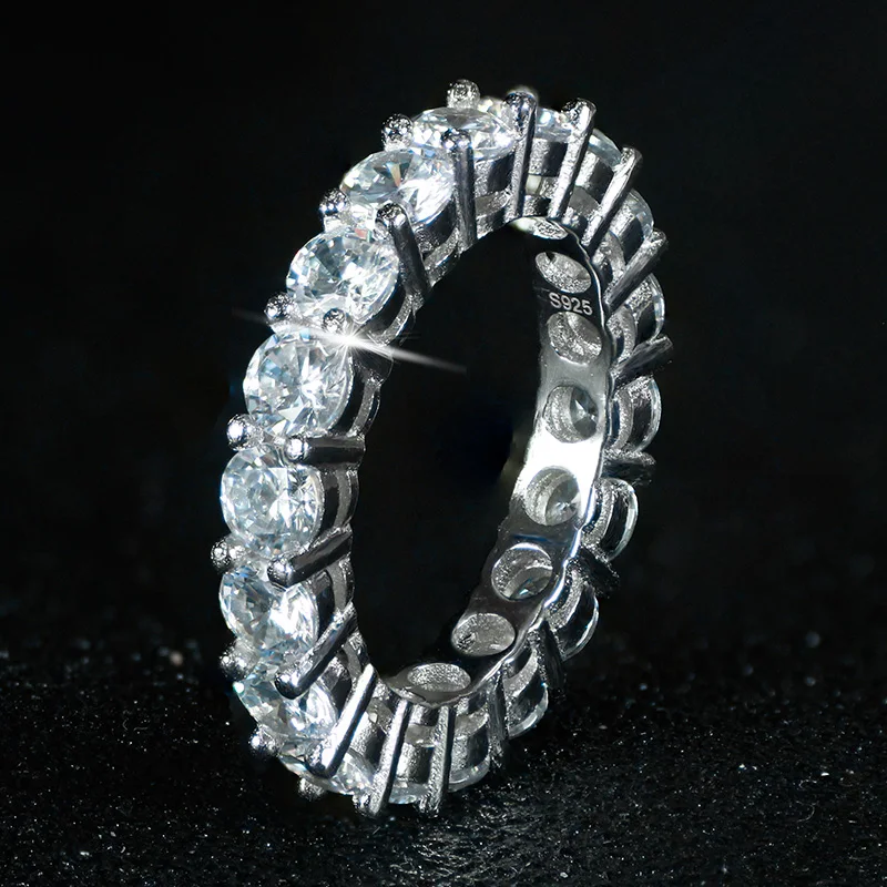 Дизайн, обручальное кольцо из стерлингового серебра 925 пробы, кольцо вечности для женщин, одноцветные обручальные модные юбилейные украшения LR4577S