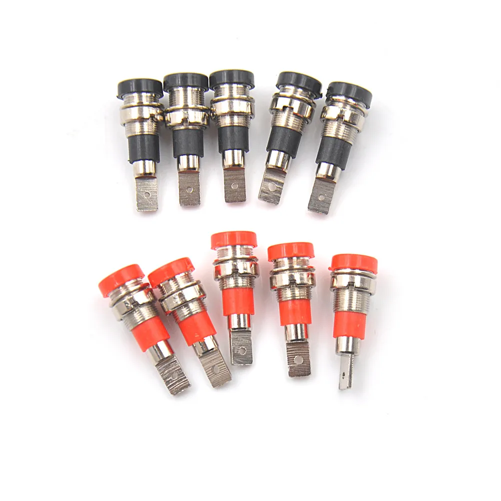 10Pcs 4mm Brass Banana Female Jack Socket Connector Chassis Panel Mount Binding Post  Socket Connector
