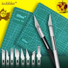 High Quality Professional Carving Knife and Cutting Board Set, Hand Tools for Paper Wood Sculpture Eraser Model Pen Knifes Sharp