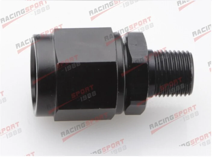 

Aluminum Fitting Adapter Swivel -4 AN -4AN Female to 1/4" NPT Male black