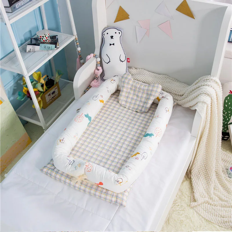 Детская бионическая кровать портативная моющаяся дорожная Изолированная кровать имитирующая матку для детей 0-12 месяцев детская хлопковая кроватка - Цвет: D