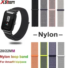 Для Amazfit ремешок bip нейлоновый ремешок для Xiaomi Amazfit bip Pace 20 мм 22 мм петля ремешок для часов браслет умные аксессуары браслет
