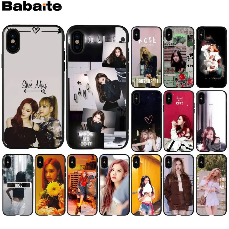 

Babaite BLACKPINK ROSE Kpop Luxury Unique Design Phone Cover for Apple iPhone 8 7 6 6S Plus X XS MAX 5 5S SE XR Cover