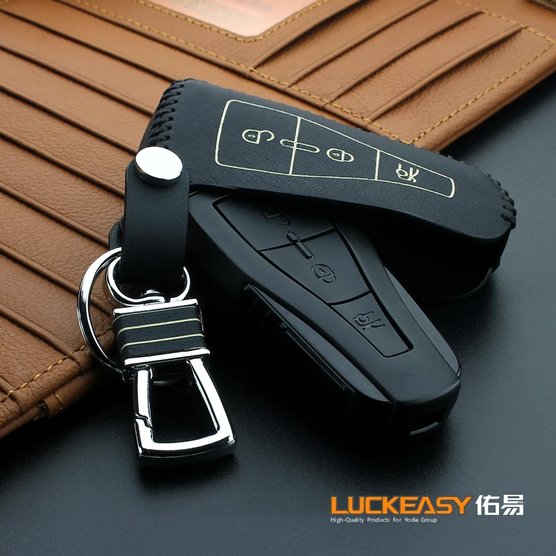 

luckeasy Morris Garages MG 6 mg5 2010 2012 2015 Genuine Leather Car Key Cover wallet holder remote car