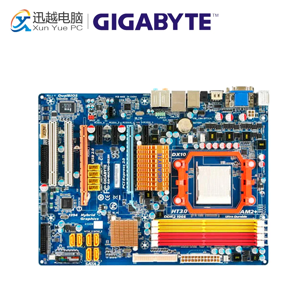 

Gigabyte GA-MA78G-DS3H Desktop Motherboard MA78G-DS3H 780G Socket AM2 DDR2 SATA2 USB2.0 ATX