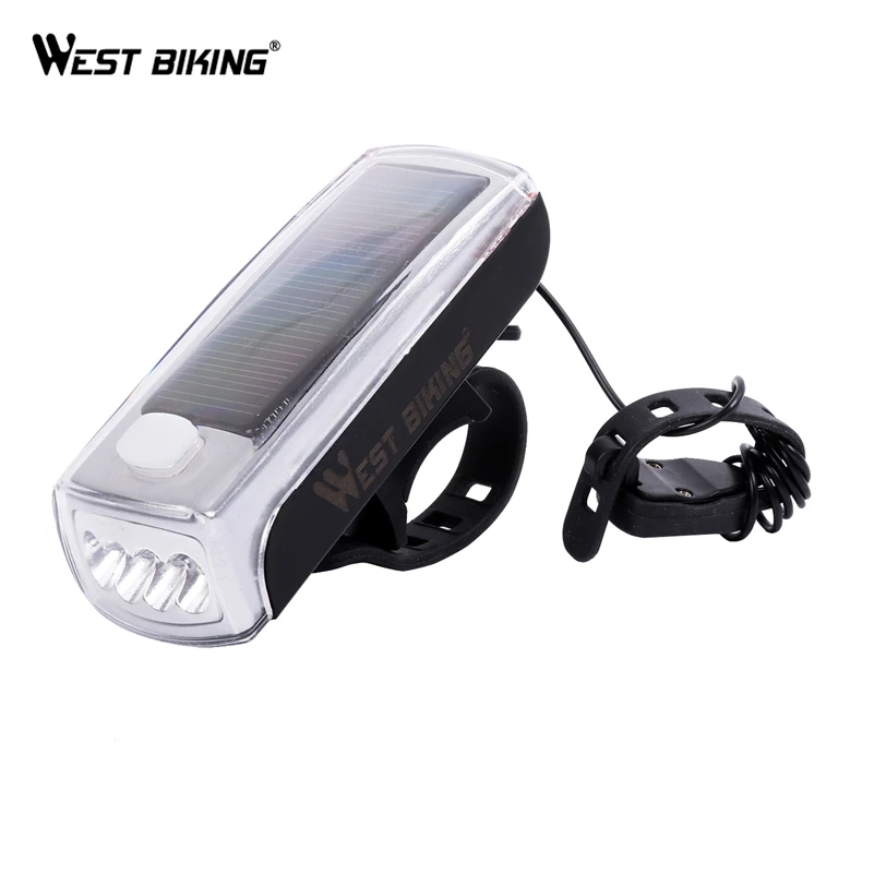 WEST BIKING велосипедный передний светильник 4LED Солнечная энергия USB зарядка лампа
