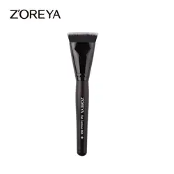 ZOREYA макияж кисти 1 шт черный плоским контур кисти для макияжа Brush Tool Pincel Maquiagem с синтетического волокна деревянной ручкой