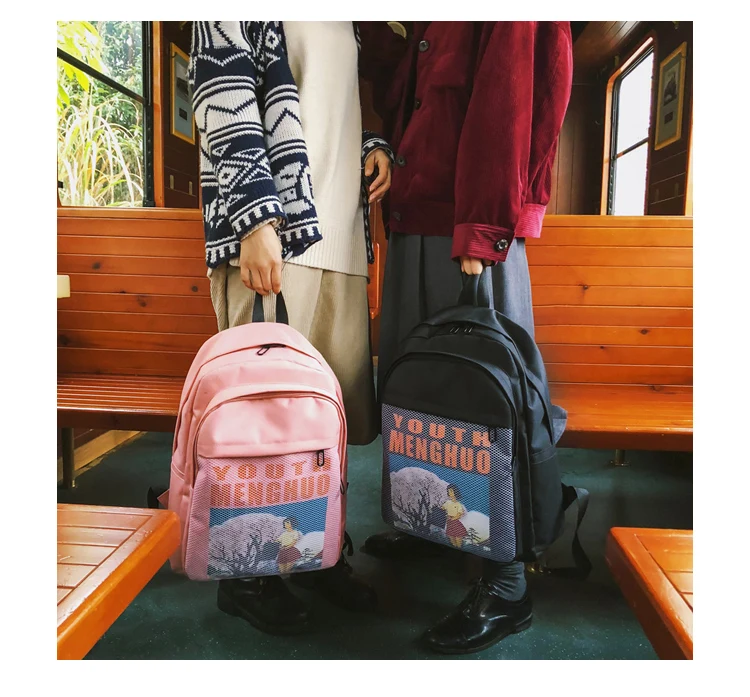 Menghuo Women Waterproof Nylon Backpacks Female Printed School Backpack for Girls Fashion Travel Bag Bolsas Mochilas Sac A Dos_27