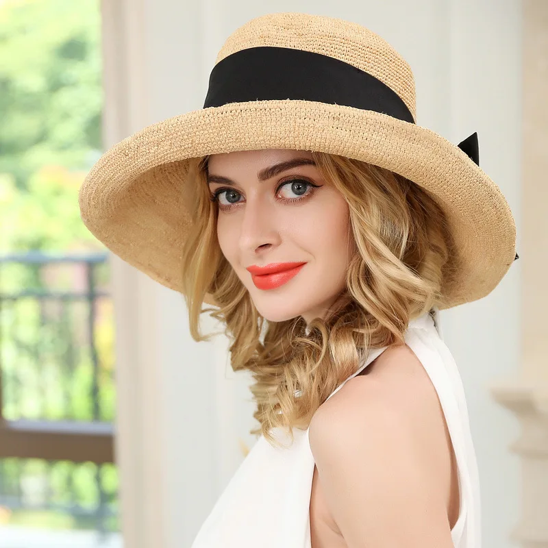 Sunhat Female Spring Summer Sunshade Cap Women Raffia Folding Sunshade Sunscreen Hat Girl Korean