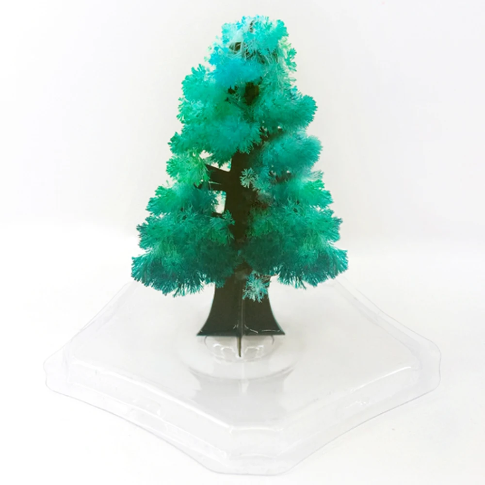 

2019 100mm H Green Magic Growing Paper Tree Magical Grow Crystals Christmas Trees Regalos Magicos Science Kids Toys For Children
