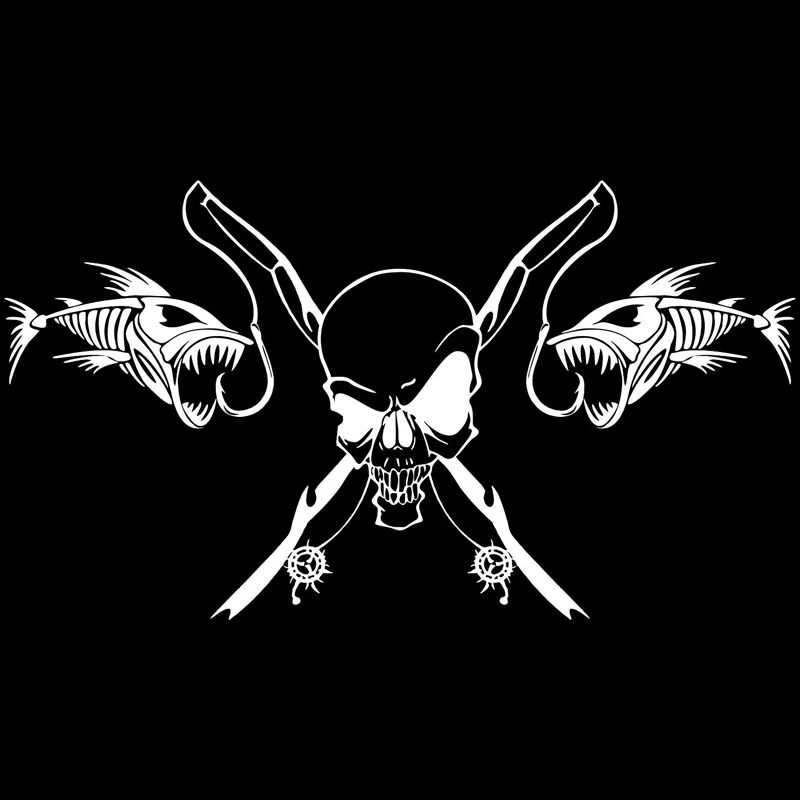 25 4*14 см Φ Skeleton Fish Rod Reel автомобильная наклейка классическое забавное украшение