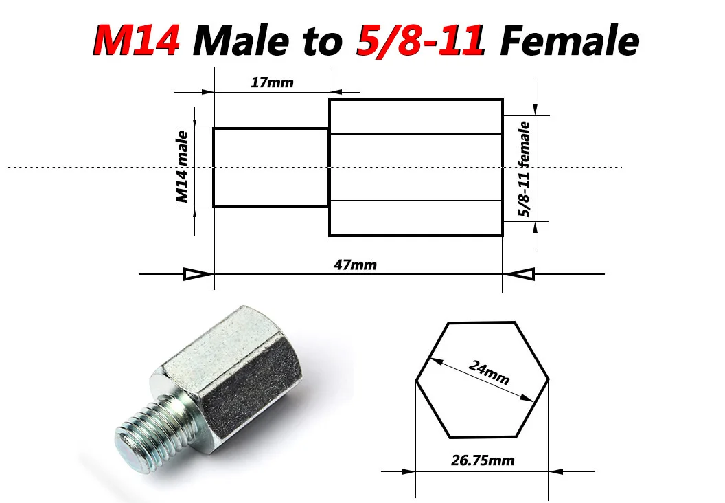 Z-lion 1 шт. адаптер для угловой шлифовальный станок M14 5/" или M10 резьбы изменить штекер на женский основной бит полировальный коврик сверлильный адаптер