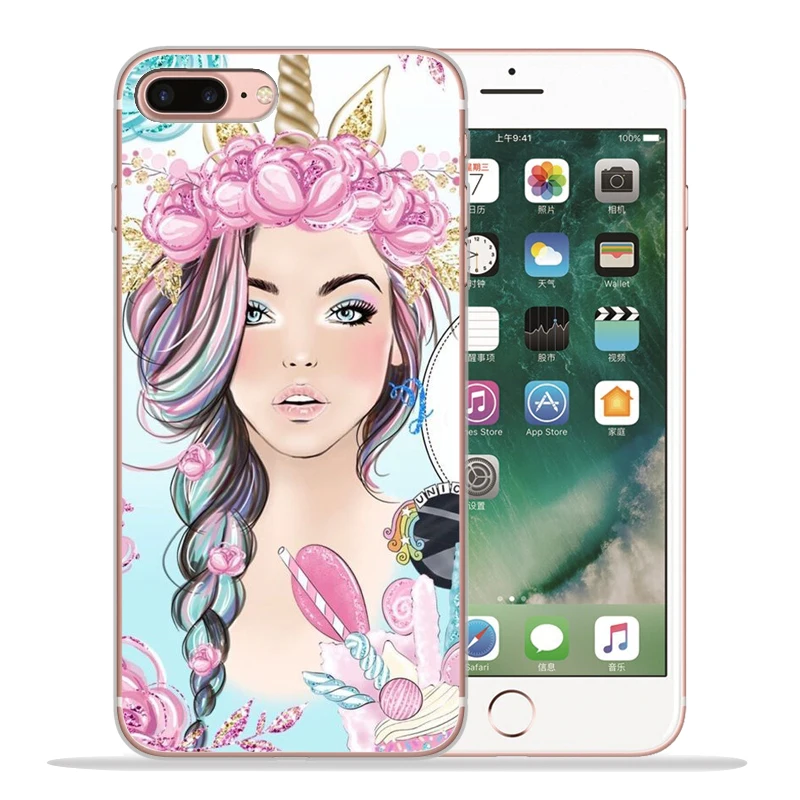 Новое поступление Модный чехол для телефона для девочек для Funda iPhone 8 7 6 6S Plus X XS MAX XR 10 мягкий силиконовый чехол Etui